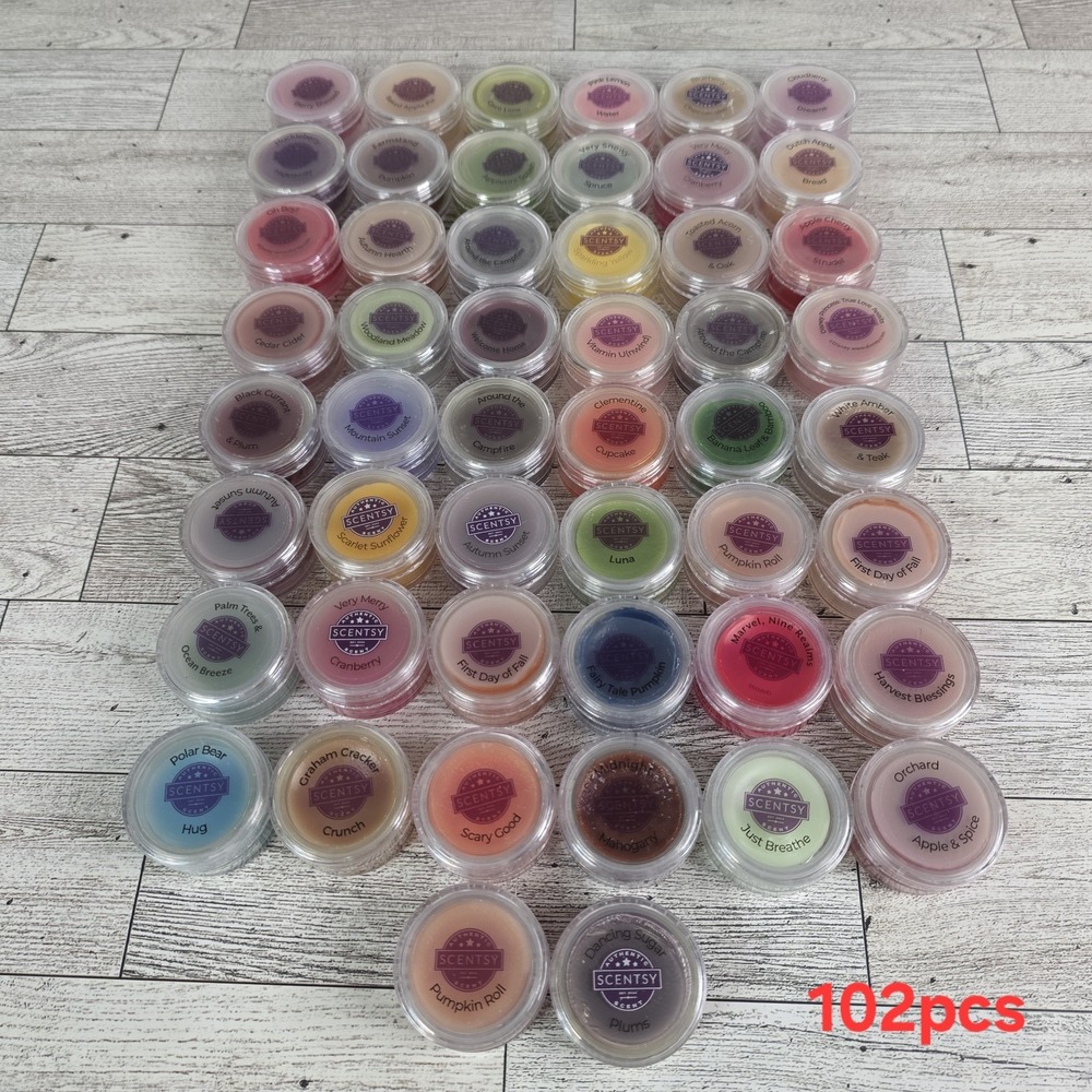 Lot 102pc Scentsy Wax Bar Melts Samples Testers Fall Winter Summer Mixed Scents